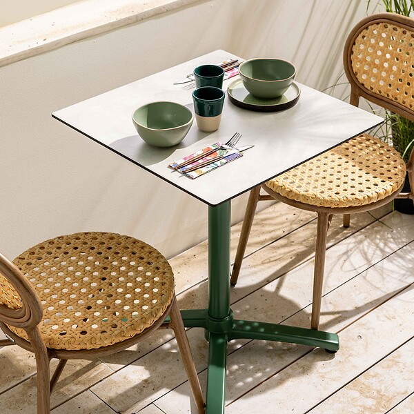 OVIALA - Chaise de terrasse en aluminium et rotin synthétique - Portimao - large