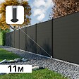 DECKLINEA - Kit Clôture Composite RIO Anthracite 11x1,8m - Bois composite & Aluminium - Poteaux sur Platines Noir - Brise vue - vignette