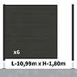 DECKLINEA - Kit Clôture Composite RIO Anthracite 11x1,8m - Bois composite & Aluminium - Poteaux sur Platines Noir - Brise vue - vignette