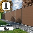 DECKLINEA - Kit Clôture Composite RIO Bronze 9x1,8m - Bois composite & Aluminium - Poteaux sur Platines Noir - Brise vue - vignette