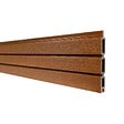 DECKLINEA - Kit Clôture Composite SANTOS Teck 14,5x1,8m - Bois composite & Aluminium - Poteaux sur Platines Gris - Brise vue - Palissade - vignette