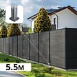 DECKLINEA - Kit Clôture Composite SANTOS Ardoise 5,5x1,8m - Bois composite & Aluminium - Poteaux sur Platines Gris - Brise vue - Palissade - vignette