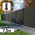 DECKLINEA - Kit Clôture Composite RIO Anthracite 7,5x1,8m - Bois composite & Aluminium - Poteaux sur Platines Noir - Brise vue - vignette