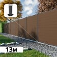 DECKLINEA - Kit Clôture Composite RIO Bronze 13x1,8m - Bois composite & Aluminium - Poteaux sur Platines Gris - Brise vue - vignette