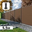 DECKLINEA - Kit Clôture Composite RIO Bronze 5,5x1,8m - Bois composite & Aluminium - Poteaux sur Platines Gris - Brise vue - vignette