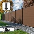 DECKLINEA - Kit Clôture Composite RIO Bronze 18x1,8m - Bois composite & Aluminium - Poteaux sur Platines Noir - Brise vue - vignette
