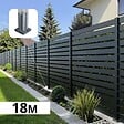 DECKLINEA - Kit Clôture Ajourée Aluminium OLINDA Anthracite 18,33x1,8m Poteaux sur Platines - Dimension des Lames : 21x100x1780 mm - Brise vue - Palissade - vignette