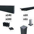 DECKLINEA - Kit Clôture Ajourée Aluminium OLINDA Anthracite 18,33x1,8m Poteaux sur Platines - Dimension des Lames : 21x100x1780 mm - Brise vue - Palissade - vignette