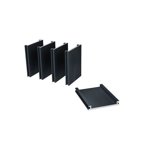 DECKLINEA - Kit Clôture Ajourée Aluminium OLINDA Anthracite 5,5x1,8m Poteaux sur Platines - Dimension des Lames : 21x100x1780 mm - Brise vue - Palissade - large