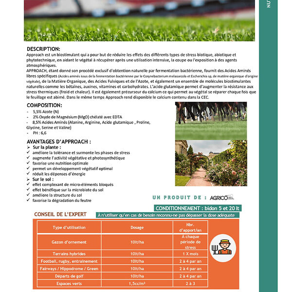 KIMITEC - Biostimulant Approach Pro 20 L pour résistance thermique et amélioration du sol - Kimitec NEG01007 - large