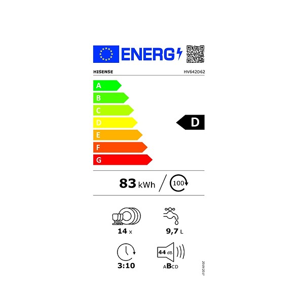 HISENSE - lave-vaisselle 60cm 14 couverts 44db tout intégrable - HV642D62 - large