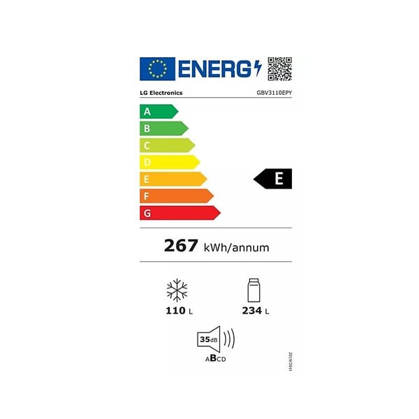 LG - réfrigérateur combiné 60cm 344l nofrost gris - GBV3100EPY - large