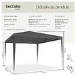 TECTAKE - Pavillon FARAH imperméable avec système enfichable 3x3m gris - vignette