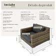TECTAKE - Ensemble modulaire en rotin Villanova Aluminium, ensemble de 5 canapés 2 places gris anthracite chiné - vignette