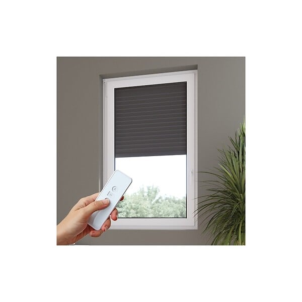 VOLET-MOUSTIQUAIRE - Volet roulant solaire radio-télécommandé H 160 cm x L 150 cm Alu Gris - large