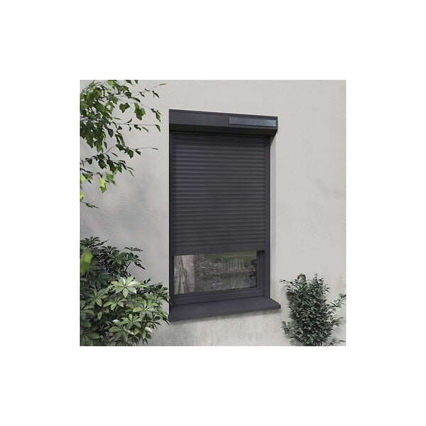 VOLET-MOUSTIQUAIRE - Volet solaire alu radio H 130 cm x L 120 cm Gris - large