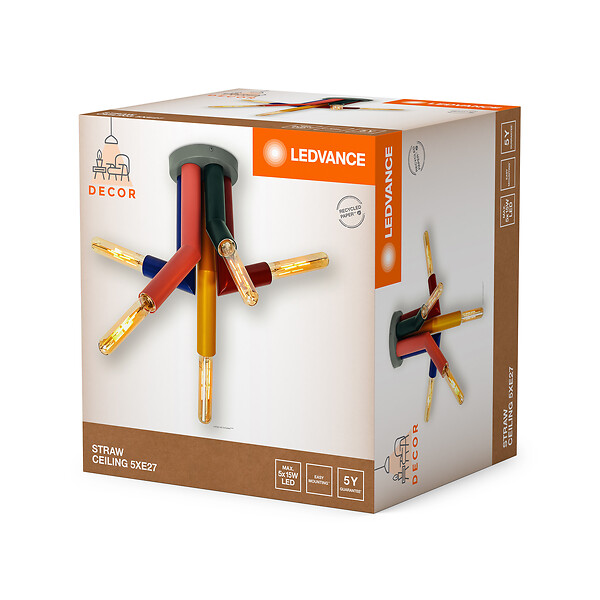 LEDVANCE - PLAFONNIER DECOR STRAW 5XE27 Multicolore - large