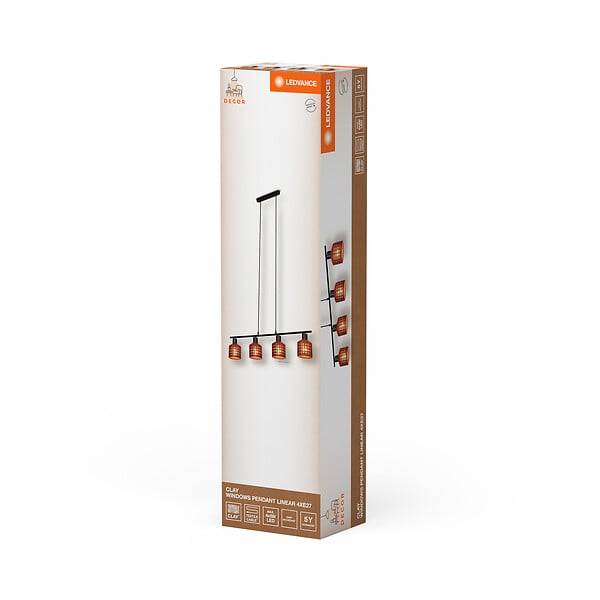 LEDVANCE - Suspension decor clay windows linear 4xe27 - large