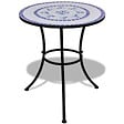 VIDAXL - vidaXL Table de bistro Bleu et blanc 60 cm Mosaïque - vignette