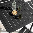 OVIALA - Table carrée de terrasse (70x70cm) noire - Almada - vignette