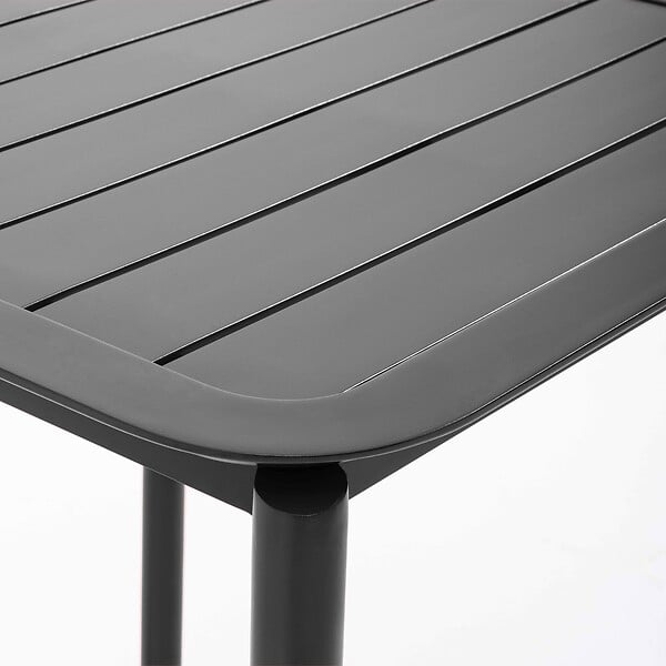 OVIALA - Table carrée de terrasse (70x70cm) noire - Almada - large