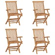VIDAXL - vidaXL Chaises pliables de jardin lot de 4 Bois de teck solide - vignette