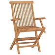VIDAXL - vidaXL Chaises pliables de jardin lot de 4 Bois de teck solide - vignette