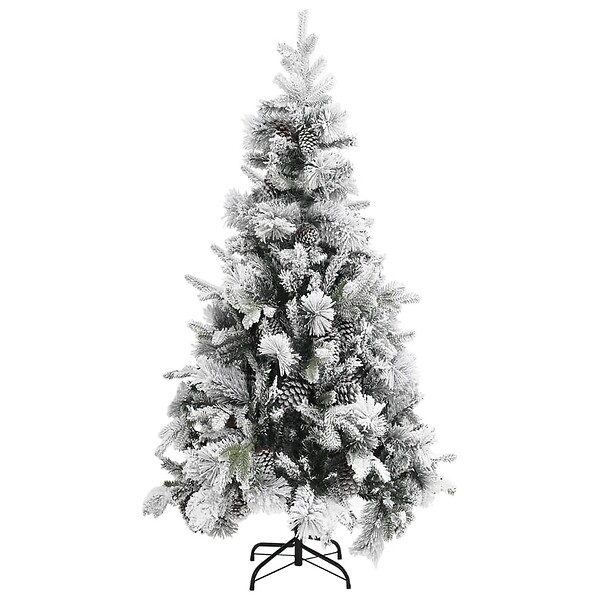 VIDAXL - vidaXL Sapin de Noël à  flocons de neige et pommes de pin 225 cm PVC/PE - large