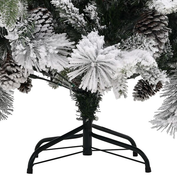 VIDAXL - vidaXL Sapin de Noël à  flocons de neige et pommes de pin 225 cm PVC/PE - large