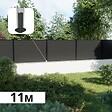 DECKLINEA - Kit Clôture Composite sur Muret RIO Anthracite 11x1,2m - Bois composite & Aluminium - Poteaux sur Platines Noir - Brise vue - vignette