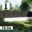 DECKLINEA - Kit Clôture Composite sur Muret RIO Anthracite 16,5x1,2m - Bois composite & Aluminium - Poteaux sur Platines Noir - Brise vue - vignette