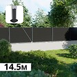 DECKLINEA - Kit Clôture Composite sur Muret RIO Anthracite 14,5x1,2m - Bois composite & Aluminium - Poteaux sur Platines Gris - Brise vue - vignette