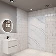 AICA SANITAIRE - La panneau murale de douche style marbré blanc 90x210cm - vignette