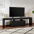 CONCEPT USINE - Meuble TV avec placards bois noir 180cm BASI - vignette