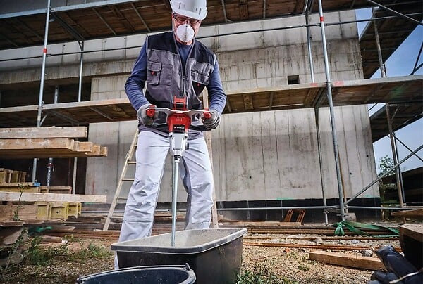 EINHELL - Malaxeur à mortier et peinture sans fil  TP-MX 18-2 Li BL Solo - large