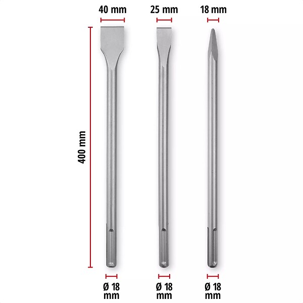 EINHELL - Coffret de burins SDS Max , 3 pièces (400 mm) - large