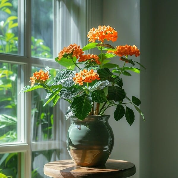 PLANT IN A BOX - Fleur du feu - Set de 2 - Crossandra 'Fortuna' - Hauteur 20-30cm - ⌀13cm - large