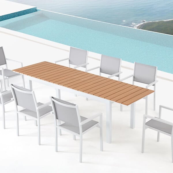 CONCEPT USINE - Table extensible de jardin 8 places en aluminium et bois MADEIRA - large
