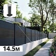 DECKLINEA - Kit Clôture Aluminium BAHIA & CRUZ Ardoise 14,68x1,2m - Bois Composite & Aluminium - Poteaux Gris - Brise Vue - Palissade - vignette