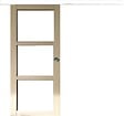 GD MENUISERIES - Porte Coulissante bois Ayous Vitrage transparent H204 x L83 cm, Rail alu bandeau blanc, Coquilles - vignette