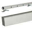 GD MENUISERIES - Porte Coulissante Athena Gris Clair Vitrée H204 x L73 cm, Rail Alu - vignette
