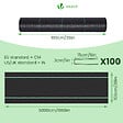 VOUNOT - Toile de paillage contre les mauvaises herbes 50Mx1M avec 100 piquets Anti-UV 100g/m2 - vignette