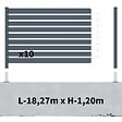 DECKLINEA - Kit Clôture Aluminium Ajourée sur Muret OLINDA Anthracite 18,33x1,2m - Lames ajourées 21x45x1780 mm - Brise Vue - Palissade - vignette