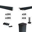 DECKLINEA - Kit Clôture Aluminium Ajourée sur Muret OLINDA Anthracite 18,33x1,2m - Lames ajourées 21x45x1780 mm - Brise Vue - Palissade - vignette