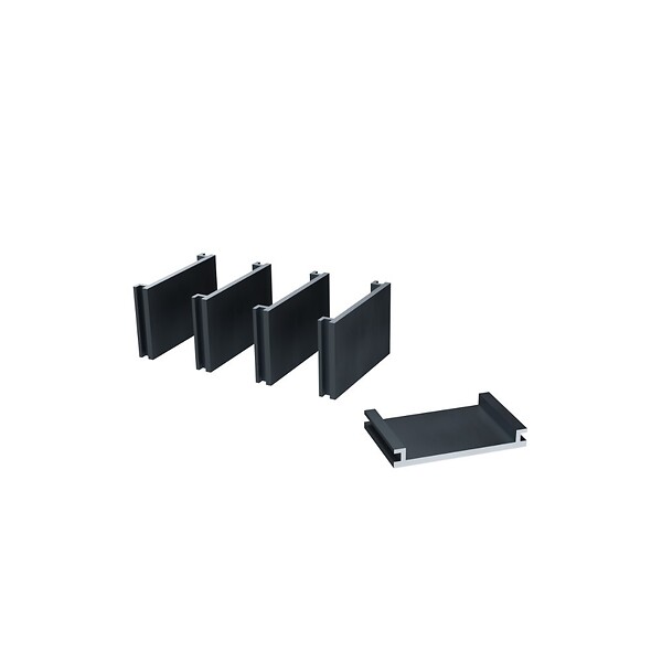 DECKLINEA - Kit Clôture Aluminium Ajourée sur Muret OLINDA Anthracite 16,5x1,2m - Lames ajourées 21x45x1780 mm - Brise Vue - Palissade - large
