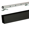 GD MENUISERIES - Porte Coulissante Telia noir 4 panneaux H204 x L83 cm, Rail Alu bandeau noir - vignette