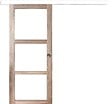 GD MENUISERIES - Porte Coulissante bois Frake Vitrage transparent H204 x L83 cm, rail alu bandeau blanc, coquilles - vignette
