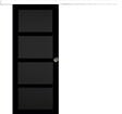 GD MENUISERIES - Porte Coulissante Telia noir 4 panneaux H204 x L83 cm, Rail Alu bandeau blanc, Coquilles - vignette