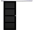 GD MENUISERIES - Porte Coulissante Telia noir 4 panneaux H204 x L83 cm, Rail Alu, Coquilles - vignette