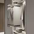 EMUCA - Miroir extractible pour armoires et dressings Quartz, pivotant à 180°, 1.000x300mm, Aluminium, verre et acier, Titane - vignette